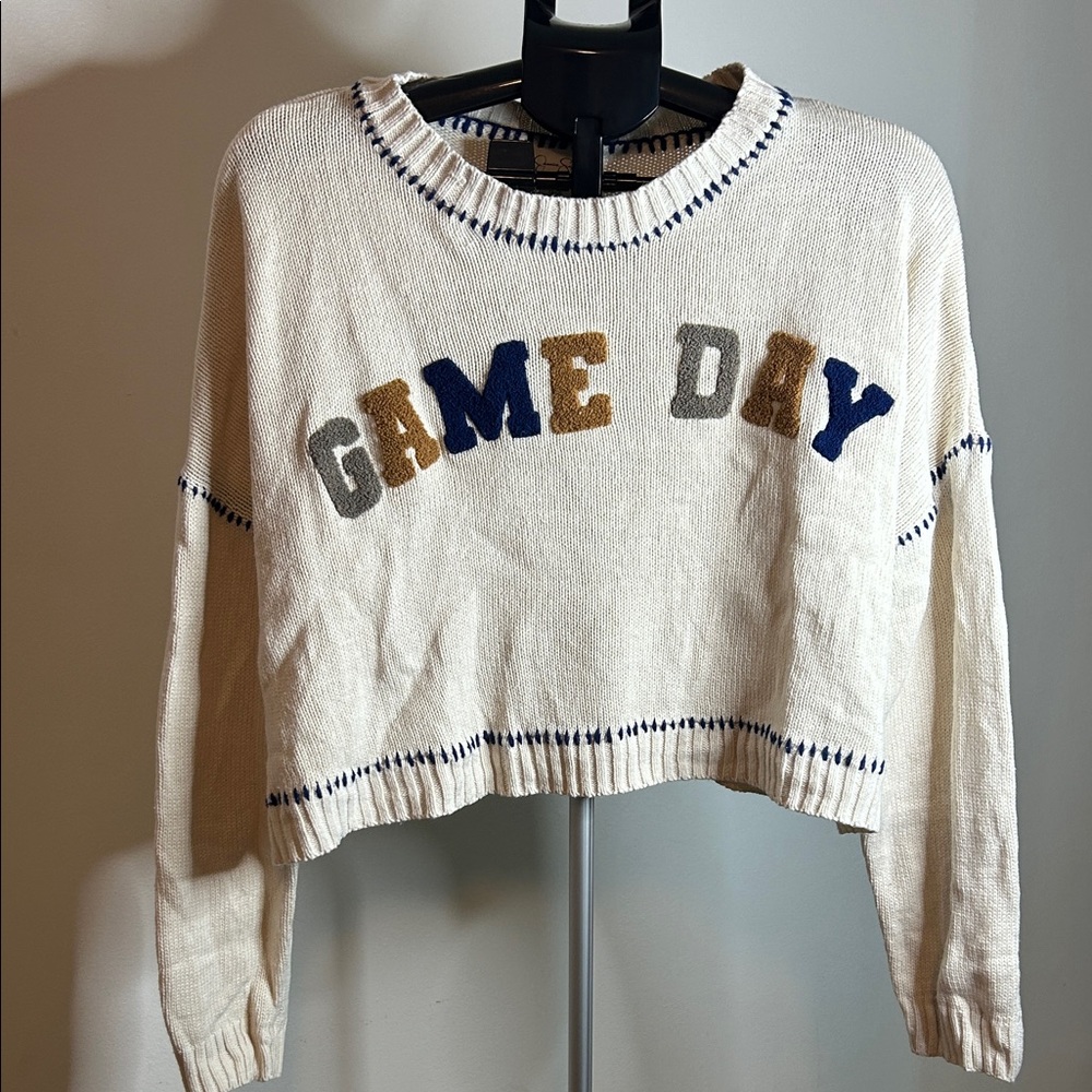 Jessica Simpson Cream and Blue Knit